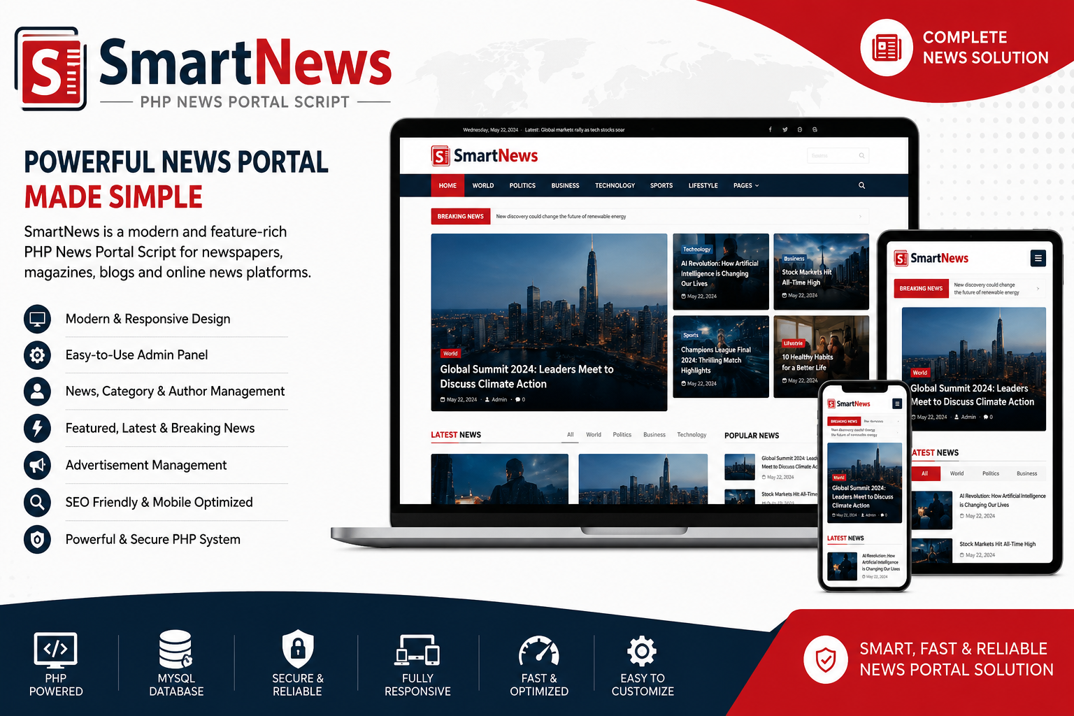 SmartNews – PHP News Portal Script